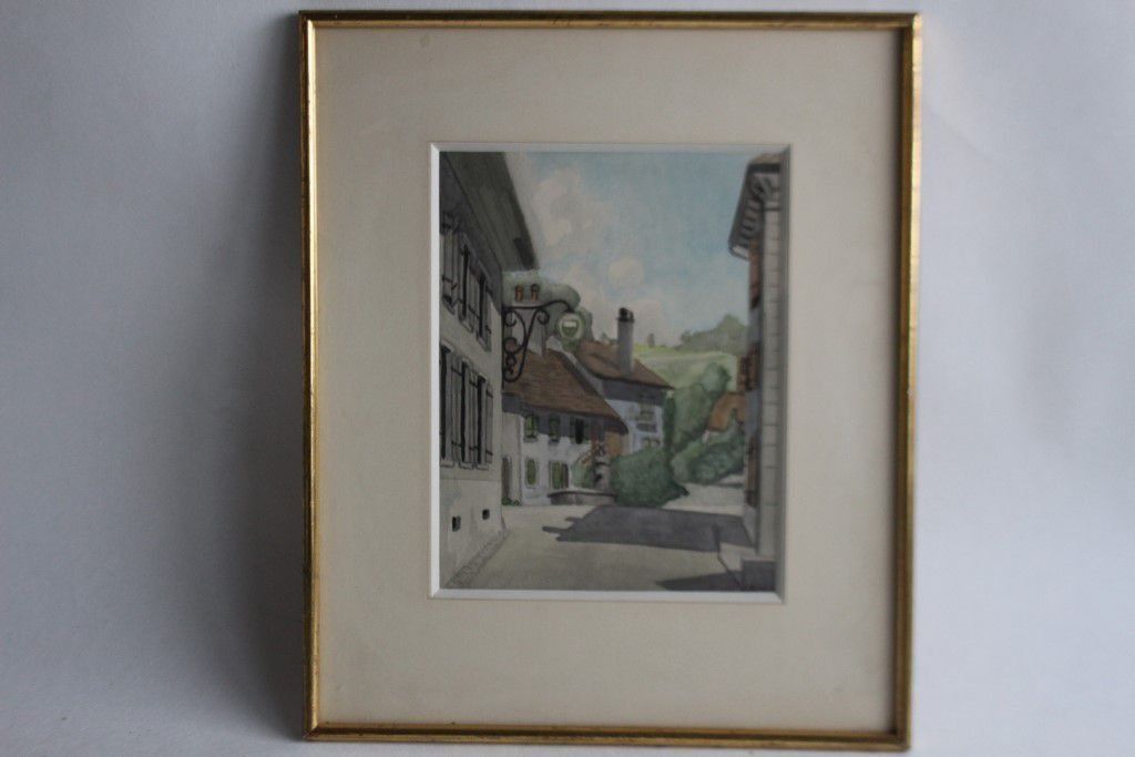 Gemälde: Aquarelle Bégnins J. JUNET 1955 Vaud – Gebraucht aus Vandoeuvres von Dom-Tom