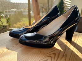 Elégance Paris Pumps schwarz Lack/Wildleder 37