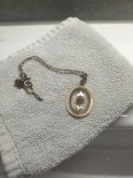 Goldige Antike Biedermeier Stil Anhänger und Kette