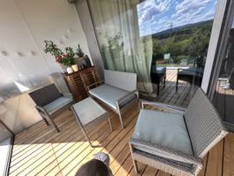 Ratten Sitzgruppe 4 Teile, Gartenlounge Set 