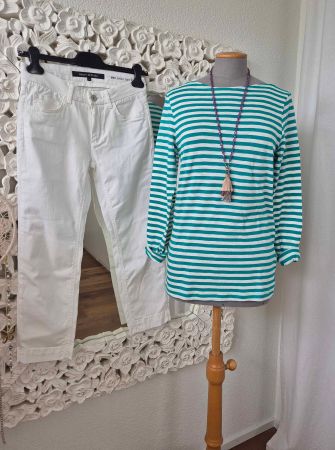 WEISSE JEANS MARC O POLO Gr.26 & STREIFENSHIRT Gr.S