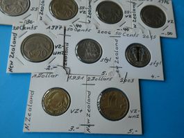 New Zealand, Konvolut alte Münzen 1972-2015  meist unzirk.