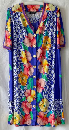 Königsblaues Vintage-Freizeitkleid der Marke Botto