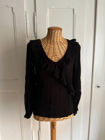 INDISKA - Chiffon Bluse schwarz XS