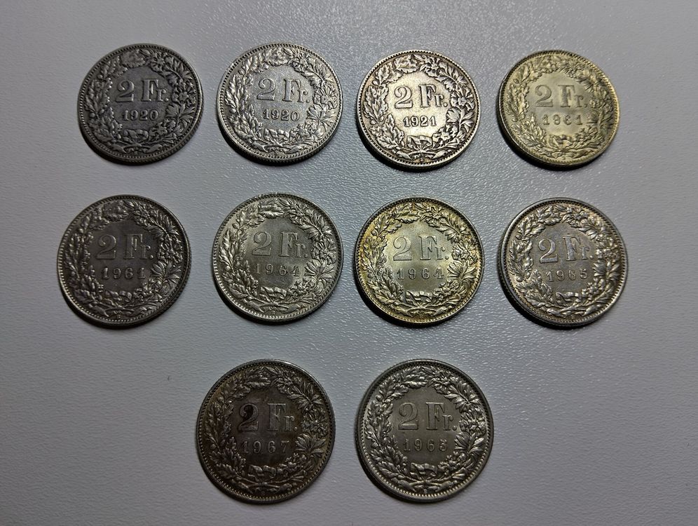 10x 2Fr. Silber 1920-1967 (Gebraucht) in Luzern für CHF 159 – mit ...