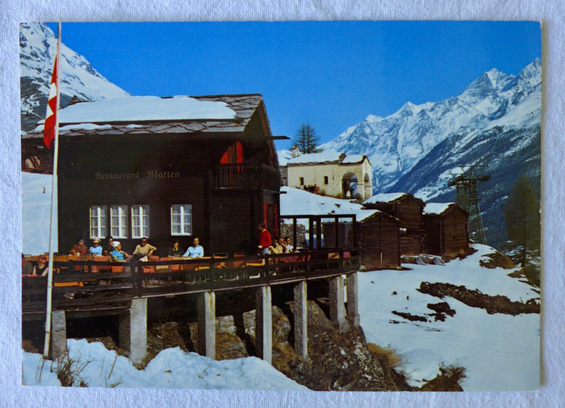 Cartoline postali: AK ZERMATT VS, Restaurant Blatten, belebt – Usato da Wallisellen venduto da aloa09