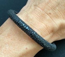 Lederarmband 20.5cm, Verschluss magnetisch, schwarz