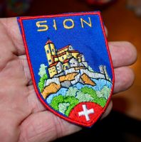 VINTAGE Badge SION nos ST. GALLER STICKEREI abz