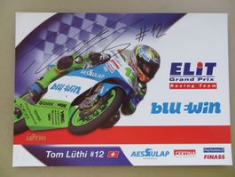 Signierte Autogramm-Karte von Tom Lüthi #12, Töfffahrer