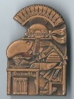 Fasnachtsplakette Basel, "Blaggedde" 1957 (Bronce)