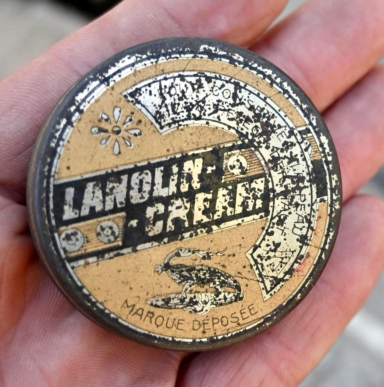 Dosen: kleine antike BLECHDOSE Lanolin - Creme DURCHMESSER 5CM – Gebraucht aus Pfaffhausen von mono_rec 1