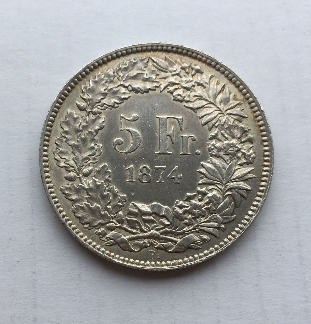 Tutti le monete: 1874 5 Franken -unz – Usato da Kirchberg SG venduto da Helveticus00