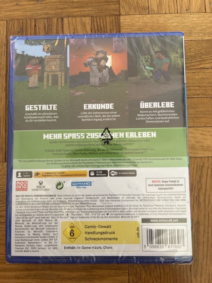 Sony Giochi: Minecraft PS5 +3500 tokens – Nuovo e nell'imballaggio originale da Uster venduto da mase10000
