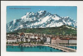 AK 1953 Luzern Bahnhof und Pilatus (Karte ist ca.1920)