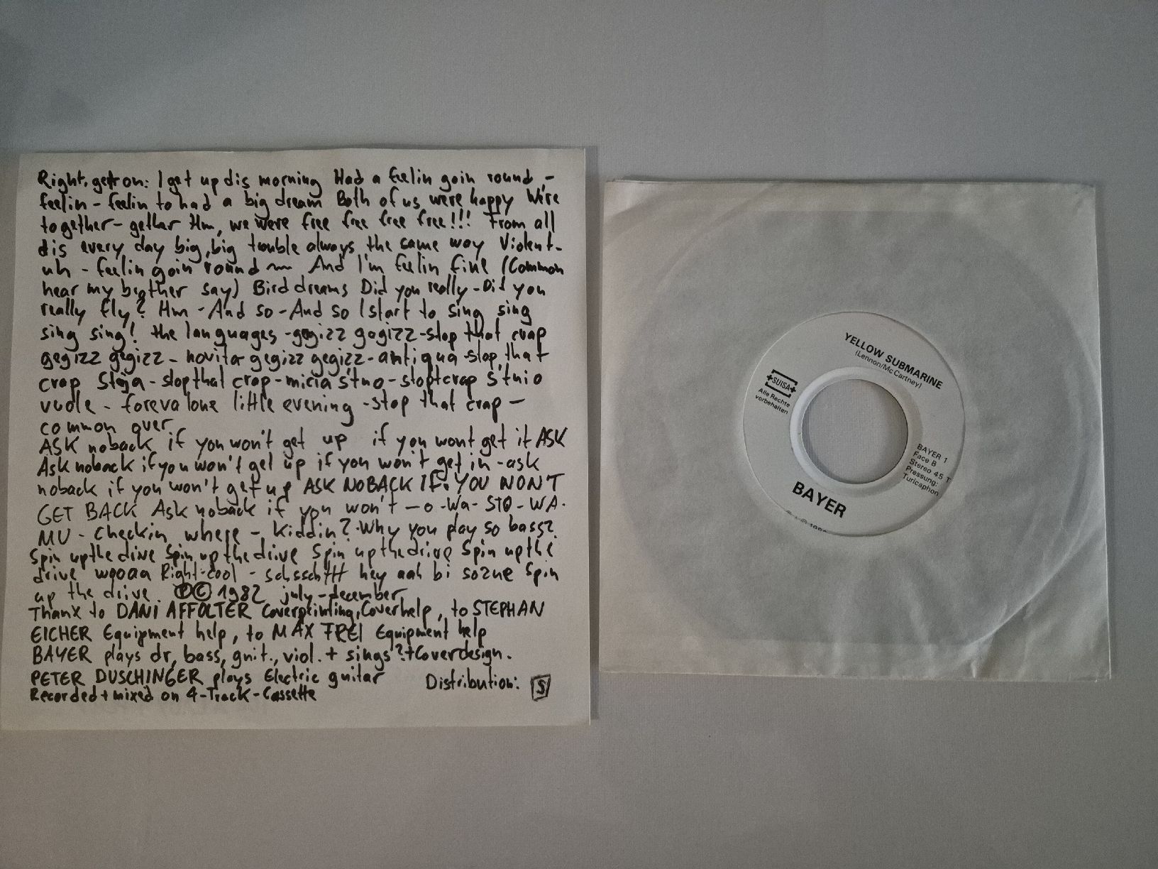 Dischi in vinile: Bayer -  Ask  No Back  if you want get Back - Single 7 , CH – Nuovo (secondo la descrizione) da Uster venduto da newwave0 3