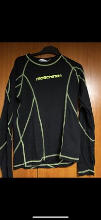T-shirt Moschino noir à manches longues pour homme, taille M