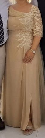 Abendkleid lang Schampagnerfarbe