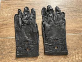 Lederhandschuhe Vintage schwarz Gr. 7