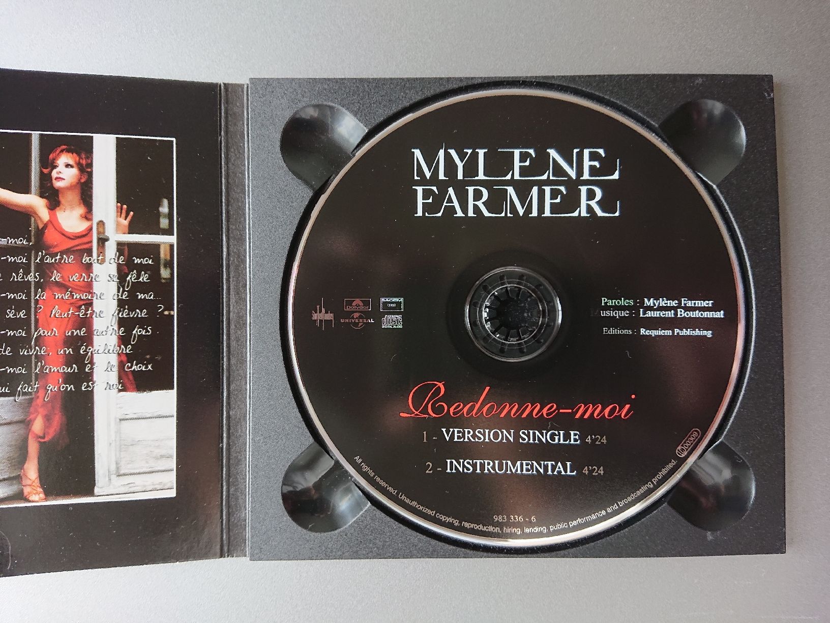 CD: Single Mylène Farmer, Redonne-moi – Usato da Lentigny venduto da ti_2020 2