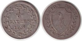 Bâle-Campagne 1/2 batzen 1809 Billon HMZ 2-112a TTB