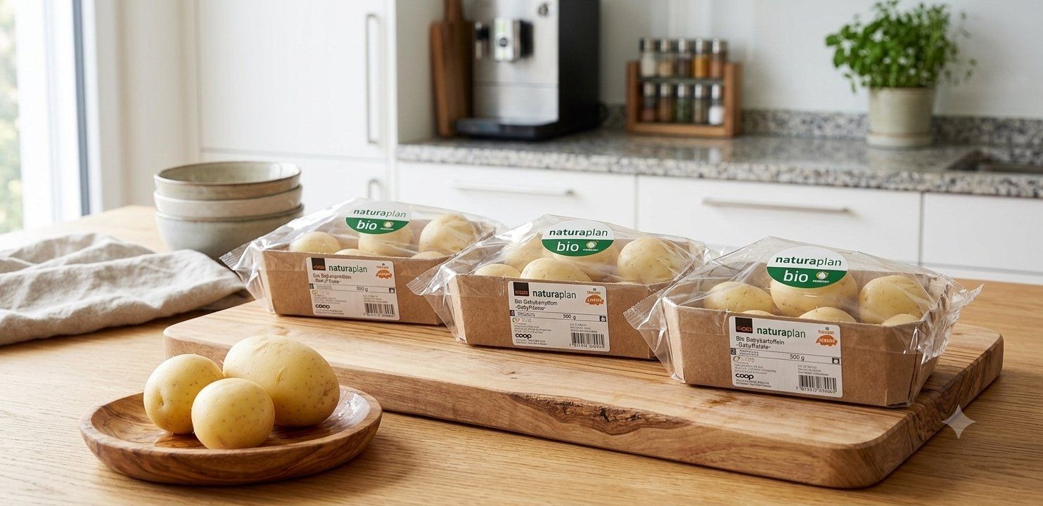 Migros Cibi & Specialità: Bio Babykartoffeln 500g Sorte Agata neue Ernte – Nuovo e nell'imballaggio originale da Horgen venduto da Amanda30