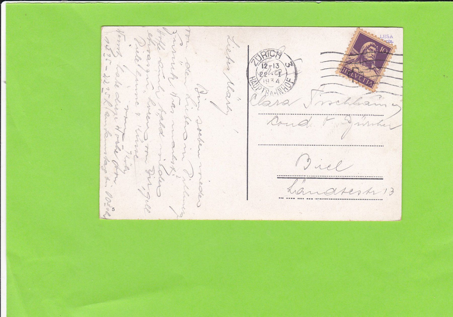 Cartes postales: Zürich--1934 – D'occasion à St. Peterzell par neckertal 1