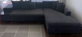 Ecksofa grau mit Schlaffunktion Grösse 280x180cm