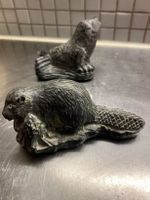 2x Figuren Inuit Kanada Wolf Original Handarbeit Speckst...