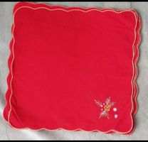 Lot de 6 serviettes de Noël brodées/Set mit 6 bestickten Wei