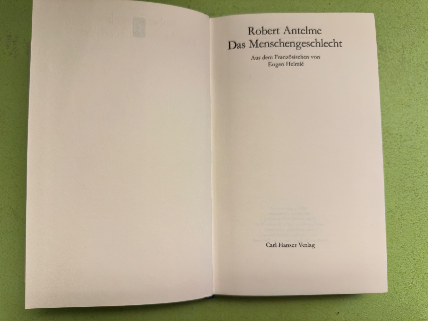 Libri: Robert Antelme: Das Menschengeschlecht. – Usato da Zürich venduto da allp 2