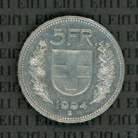 CHF___5.00 1994 Abart (Offenes Hemd) vz 5 Franken
