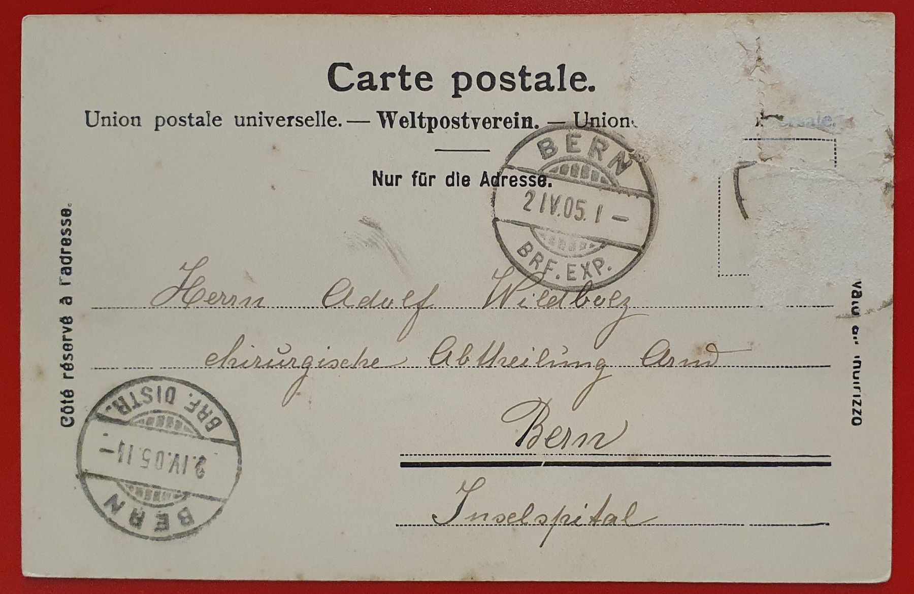 Cartoline postali: Bern 1905 - Länggasse, Mittelstrasse – Usato da Kreuzlingen venduto da Rschweiz1 1