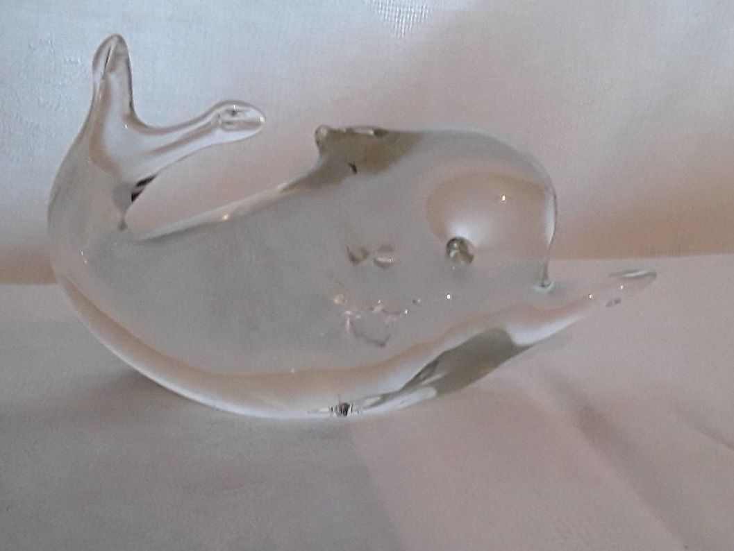 Statuette: Delphin aus Glas delfin 13cm – Usato da Basel venduto da dept