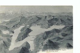 Lago di Lugano, Panorama Vogelschaukarte 1906
