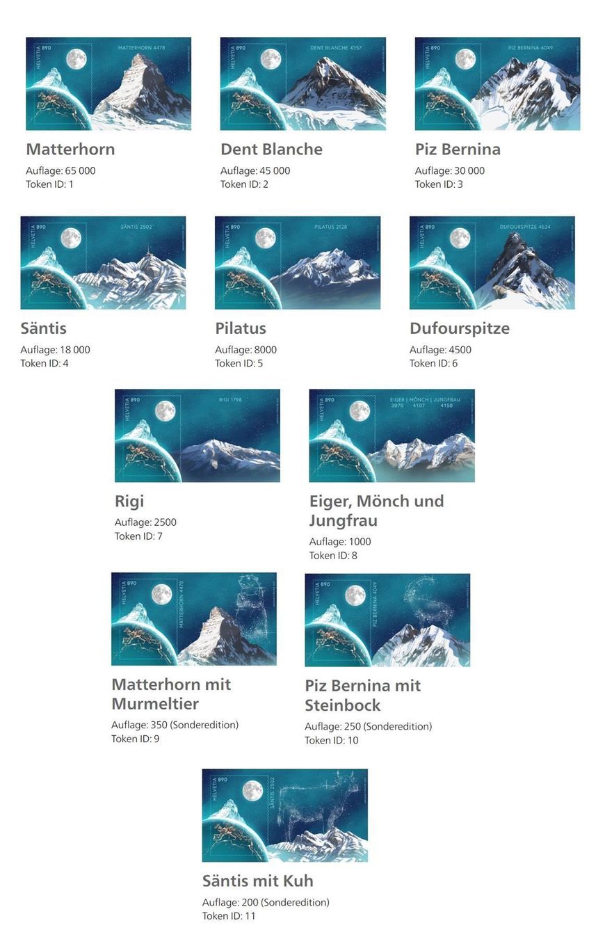 Timbri: Swiss Crypto Stamps ID:1-11 – Nuovo (secondo la descrizione) da Baar venduto da CryptoShop