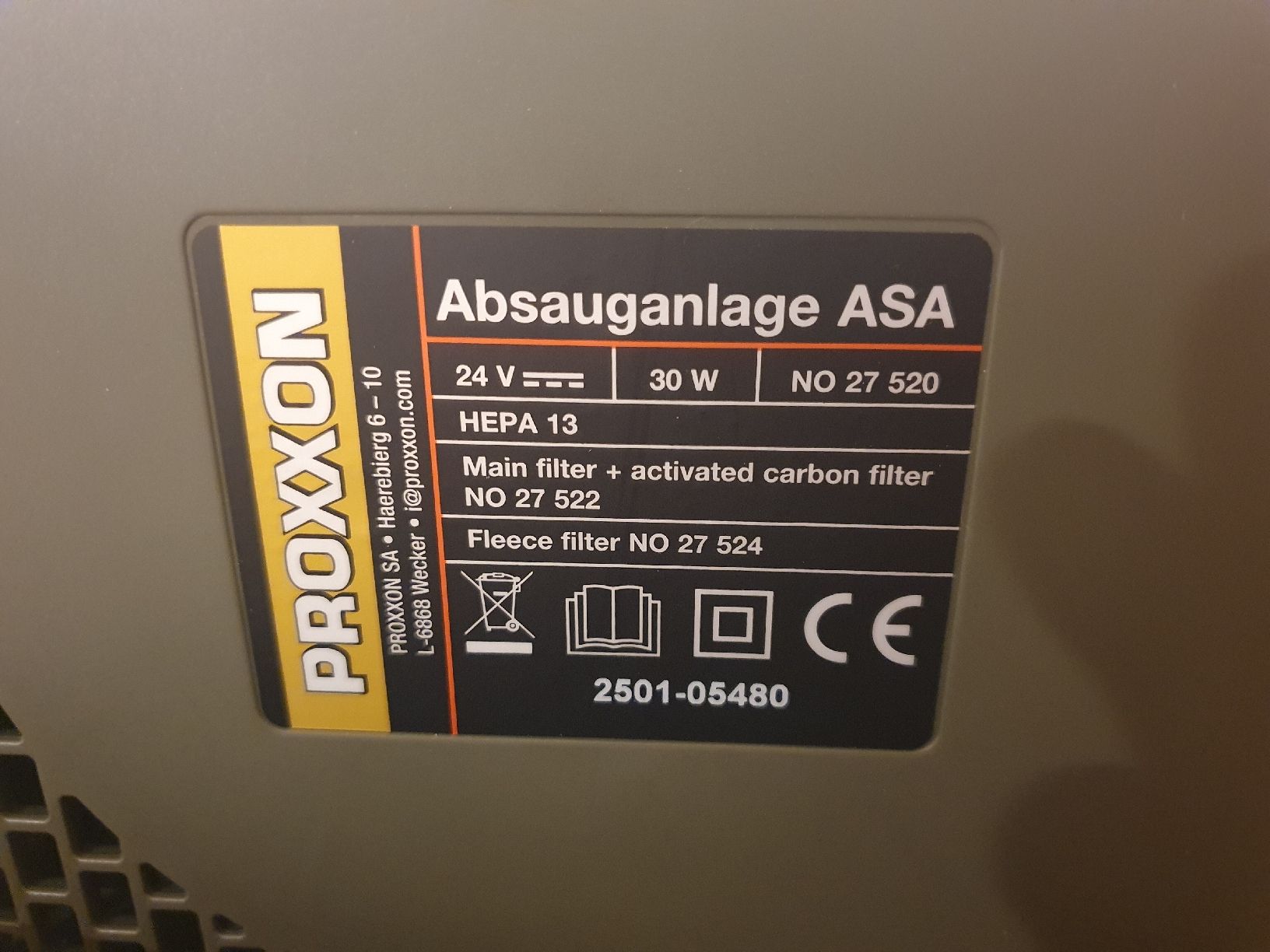 Alle Maschinen: PROXXON Absauganlage ASA – Gebraucht aus Pfäffikon ZH von Domdalion 2