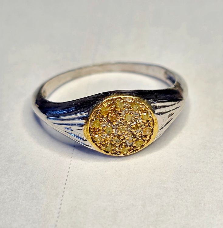 Gelbe Diamanten Fingerring in Silber (Neu (gemäss Beschreibung)) in ...