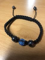 Shamballa Armband schwarz/grau/blau - Neu