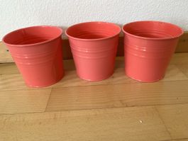 3 rosa Übertopf / Blumentopf Ikea (10.5 cm)