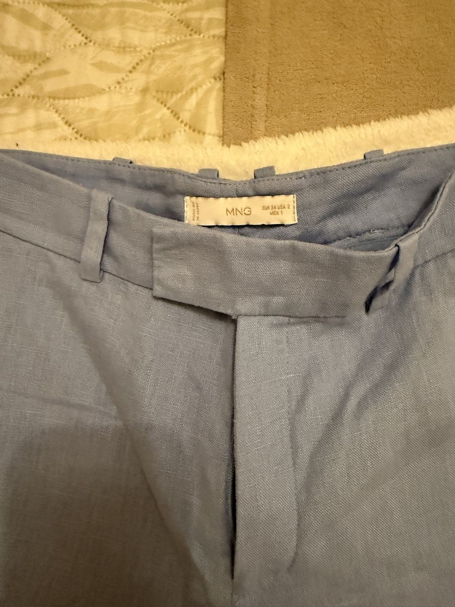 Mango Pantaloni: Blaue Mango Leinenhose – Nuovo (secondo la descrizione) da St. Moritz venduto da ari_9fcv 1