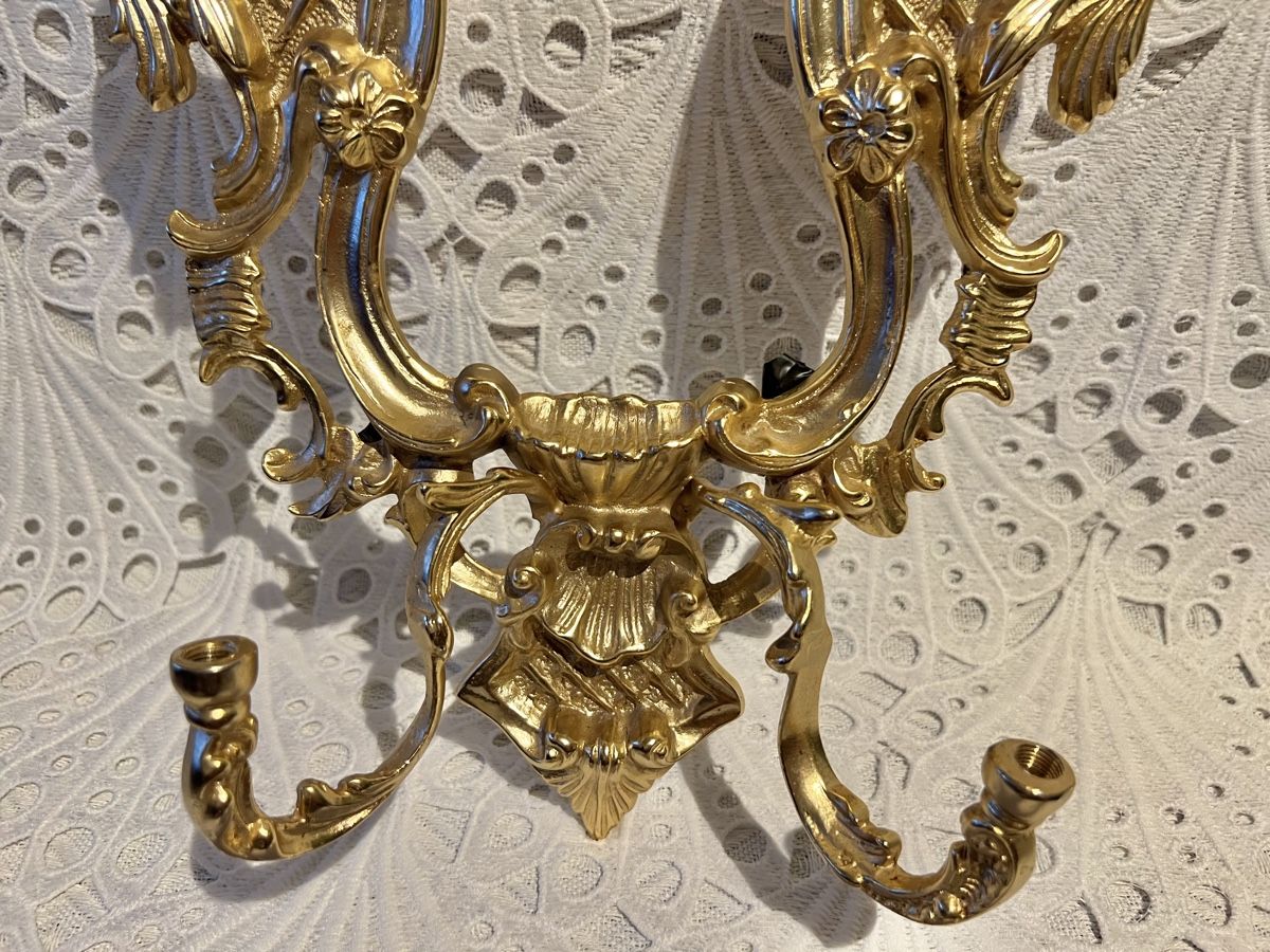 Lampade: Messing Barock Spiegelrahmen Wandkerzenhalter 2000 Gr – Usato da Frenkendorf venduto da Only1 6