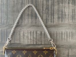 Schulterriemen silber 40cm für Tasche Pochette