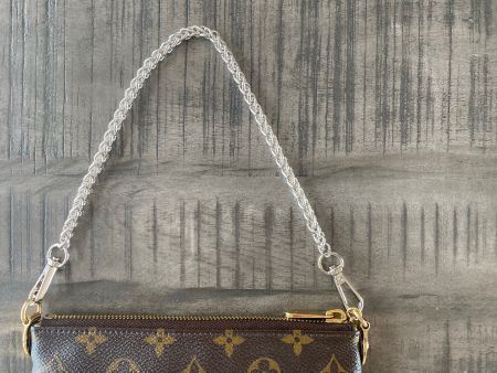 Schulterriemen silber 40cm für Tasche Pochette