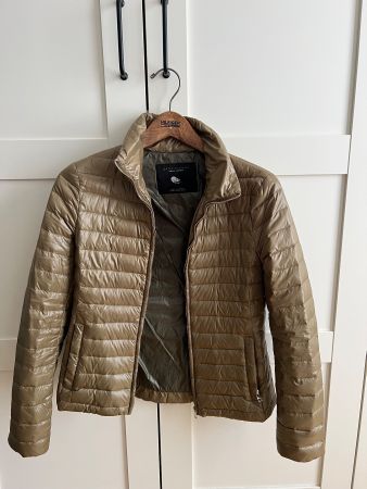 ZARA Steppjacke | Daunen, Khaki, XS | Olivegrün