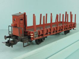 TRIX Express 3436 H0 Güterwagen Rungenwagen mit Bremserhaus
