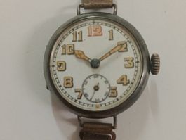 Grabenuhr, Trench watch 1. Weltkrieg. 925 Silber-Gehäuse