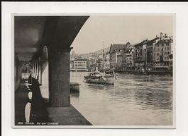 AK ca.1930 Zürich An der Limmat mit Interessantem Schiff 🤓