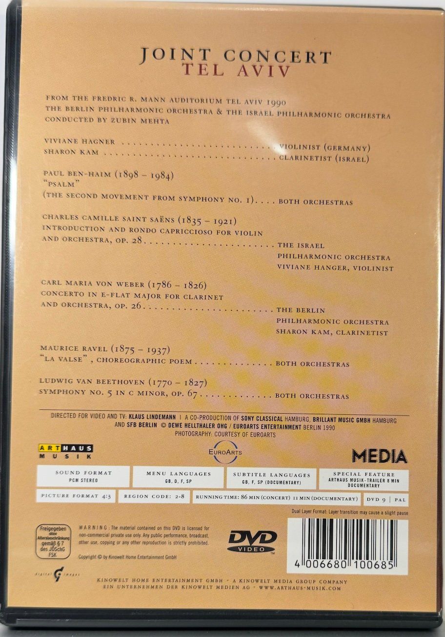 Tutti i DVDs: DVD  JOINT CONCERT TEL AVIV – Usato da Wisen venduto da gigisna 2