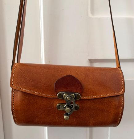 Leder Umhänge - Tasche rund