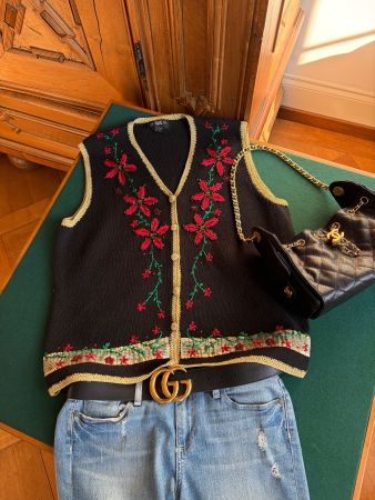 VINTAGE SEGUE NOEL Weste im GUCCI-Stil  Größe: L